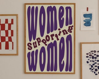 Women Supporting Women Print Trio, Feminist Empowerment (Digital Print)