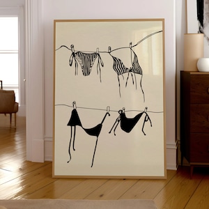 Bikini Poster zum Aufhängen - Mädchen Wäsche Trendige Wand Kunst Druck Coquette Raum Dekor Girly Druck Ästhetische Wohnung Dekor Retro Wand Drucke Beige