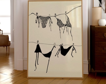 Bikini Line Art Poster – Girly Coquette Room Decor (Digital Download)