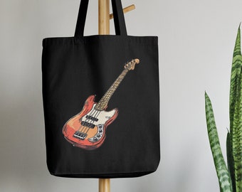Bass Guitar Tote Bag, Bass Guitar, Bass Guitar Gift, Guitar Bag, Bass Guitar Shopping Bag, Bass Player Gift, Guitar Bag Bass Guitar Tote Bag