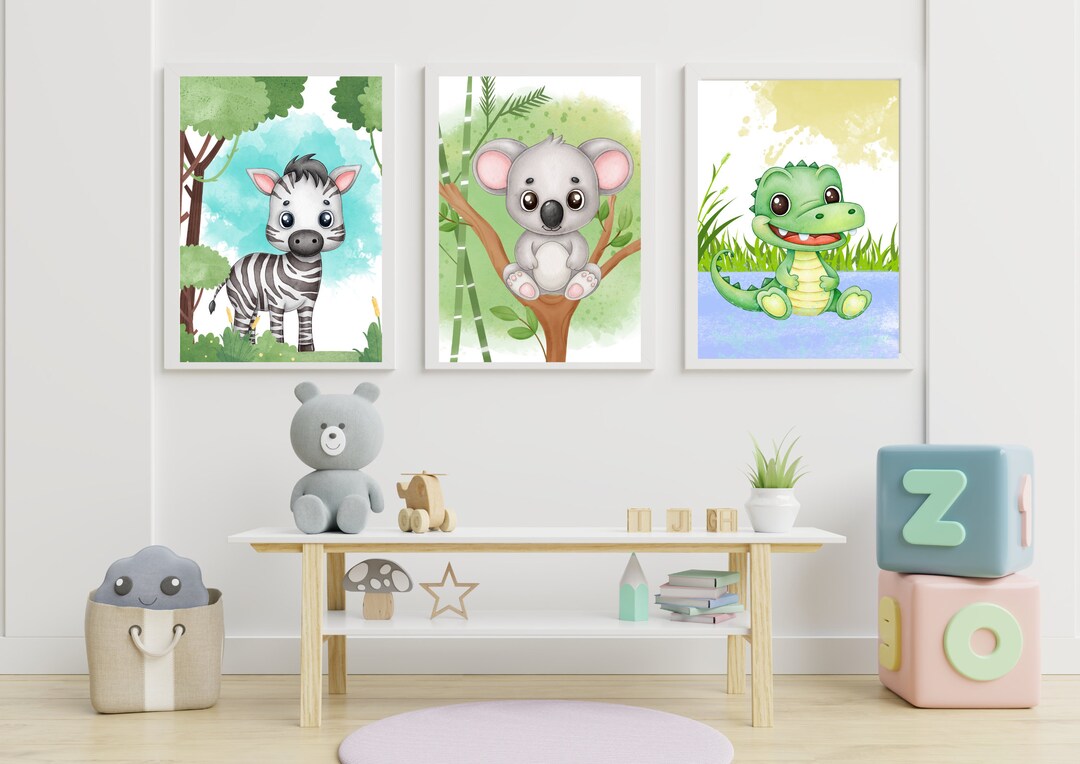 Printable Posters for Kids Room Set of 3, Wall Pictures for Boy, Printable Wall Set Nursery ...