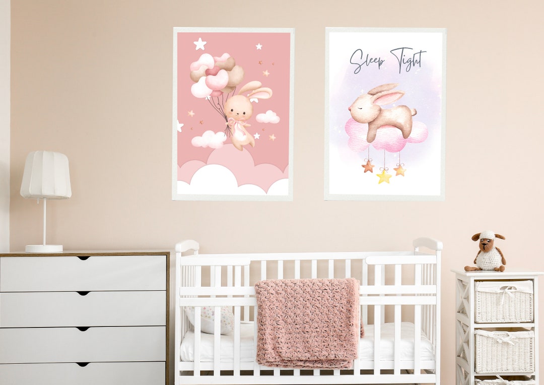 Printable Posters for Kids Room Set of 2, Wall Pictures for Girl, Printable Wall Set Nursery ...