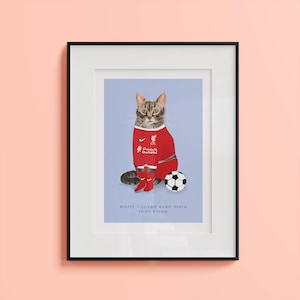 Custom Football Fan Pet Illustration, Quirky gift, Hand drawn, Fun Personalised illustration, Custom Pet portrait gift image 8