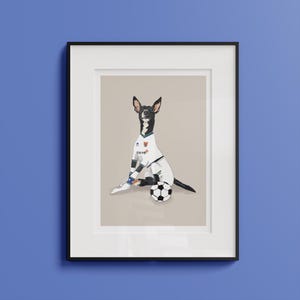 Custom Football Fan Pet Illustration, Quirky gift, Hand drawn, Fun Personalised illustration, Custom Pet portrait gift image 3