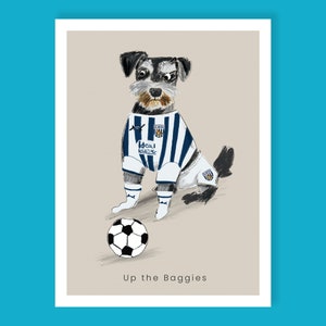 Custom Football Fan Pet Illustration, Quirky gift, Hand drawn, Fun Personalised illustration, Custom Pet portrait gift image 7