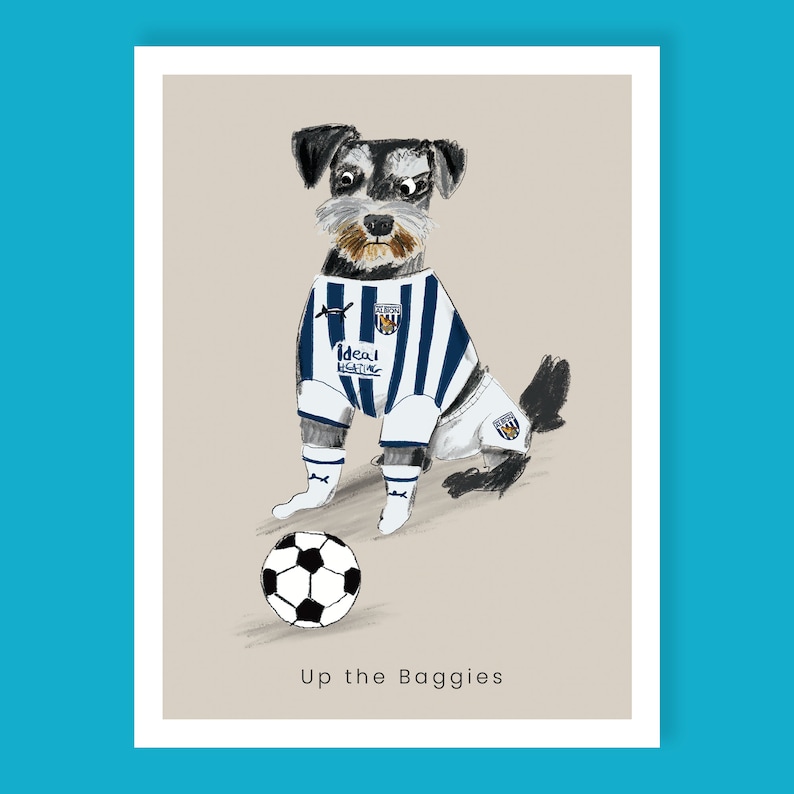 Custom Football Fan Pet Illustration, Quirky gift, Hand drawn, Fun Personalised illustration, Custom Pet portrait gift image 7