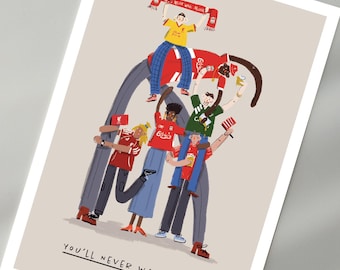 Football Fan Print - Pick Your Team |  Modern Sports Wall Art |  Hand-Drawn Gift