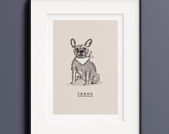 Hand-Drawn Custom Pet Portrait Line Drawings, Quirky gift, Fun Personalised Pet illustration.