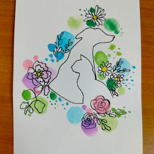Carte d'anniversaire, carte de voeux illustration animaux