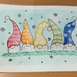 Tarjeta de navidad tarjeta de felicitación de acuarela