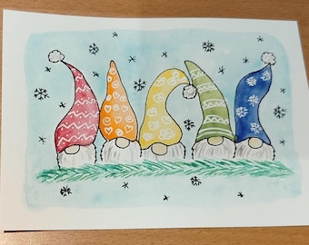 Christmas card greeting card watercolor