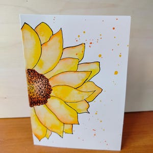 carte de voeux aquarelle tournesol