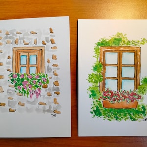 Birthday card greeting card illustration window