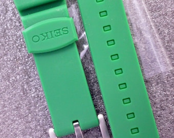 Correa de reloj de buceo Seiko de 22 mm / Correa de caucho verde para reloj de pulsera de hombre