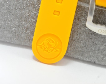 Correa de reloj de buceo Seiko de 22 mm / Correa de caucho amarilla para reloj de pulsera de hombre