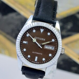 ヴィンテージ CITIZEN 自動巻き腕時計 ブラウン シチズン ドーム