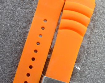 Seiko Diver Watch Band 22mm | Orange Rubber Strap for Men’s Wristwatch