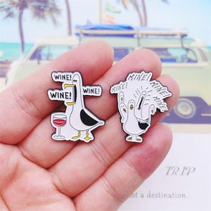 Funny Seagull Enamel Pin | Cute Badge Pin | Lapel Pin | Collar Pin | Best Friend Gift | Birthday Gift for Her/Him