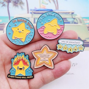 Adorable épinglette en émail étoile à cinq branches | Épinglette créative | Épinglette | Épingle à col | Cadeau meilleur ami | Cadeau d&#39;anniversaire pour elle/lui