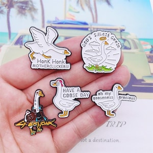 Funny Goose Enamel Pin | Cute Badge Pin | Lapel Pin | Collar Pin | Best Friend Gift | Birthday Gift for Her/Him