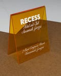 Personalised Acrylic Table Sign, Custom Hotel Wedding Menu, Orange Reception Desk Display product logo