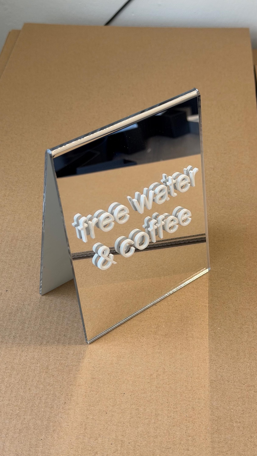 Mirror Acrylic Table Sign With Raised Letters, Reception Cafe Hotel ...