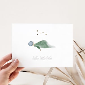 Aquarell Karte zur Geburt "Baby" / Geburtstag / Hello little Baby