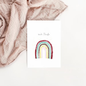 Taufkarte, Karte zur Taufe, Einladung zur Taufe, Regenbogen