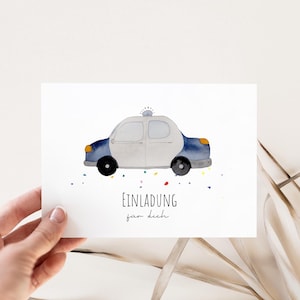 5x/10x Einladungskarten Kindergeburtstag / Einladung für Kinder /Geburtstagseinladung Set "Polizei“