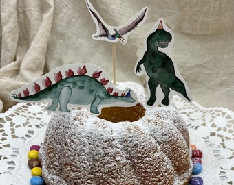 Caketopper "Dinos" Kuchendekoration Tortenstecker 1. Geburtstag Kindergeburtstag Tischdekoration Dinosaurier Deko