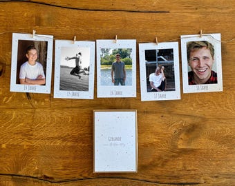 Foto Girlande 18. Geburtstag / Girlande für jedes Jahr "Bunte Farbspritzer“