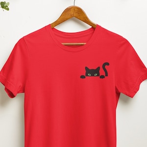 Cute Black Cat T-Shirt for Cat Moms, Halloween Pet Shirt, Funny Kitty Tee, Cat Lover Gift, Women&#39;s Cat Shirt