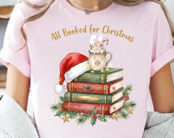 Book Lover Christmas PNG | Cozy Books, Santa Hat (Digital Download)