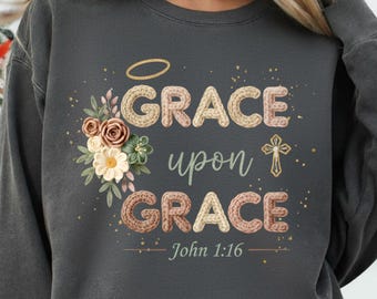 Grace Upon Grace Floral Christian Shirt Design (Digital Download)