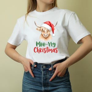 Highland Cow Christmas PNG: Funny Farmhouse Holiday Clipart (Digital Download)