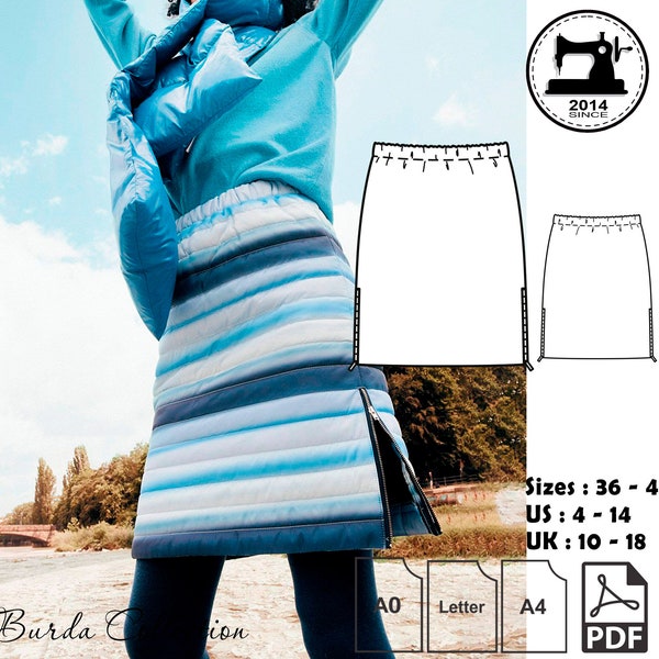Skirt PDF Pattern, Quilted Fabric Skirt Pdf Pattern
