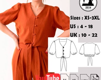 Blouse Womens PDF Sewing Pattern