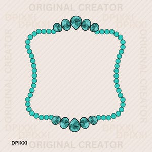Turquoise Frame png * Gemstone Gem Border Frame Shape Clipart Digital Download | Western Design, Sublimation Design, Digital Download