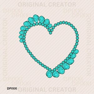 Turquoise Heart Frame png * Gemstone Gem Border Frame Shape Clipart Digital Download | Western Design, Sublimation Design, Digital Download