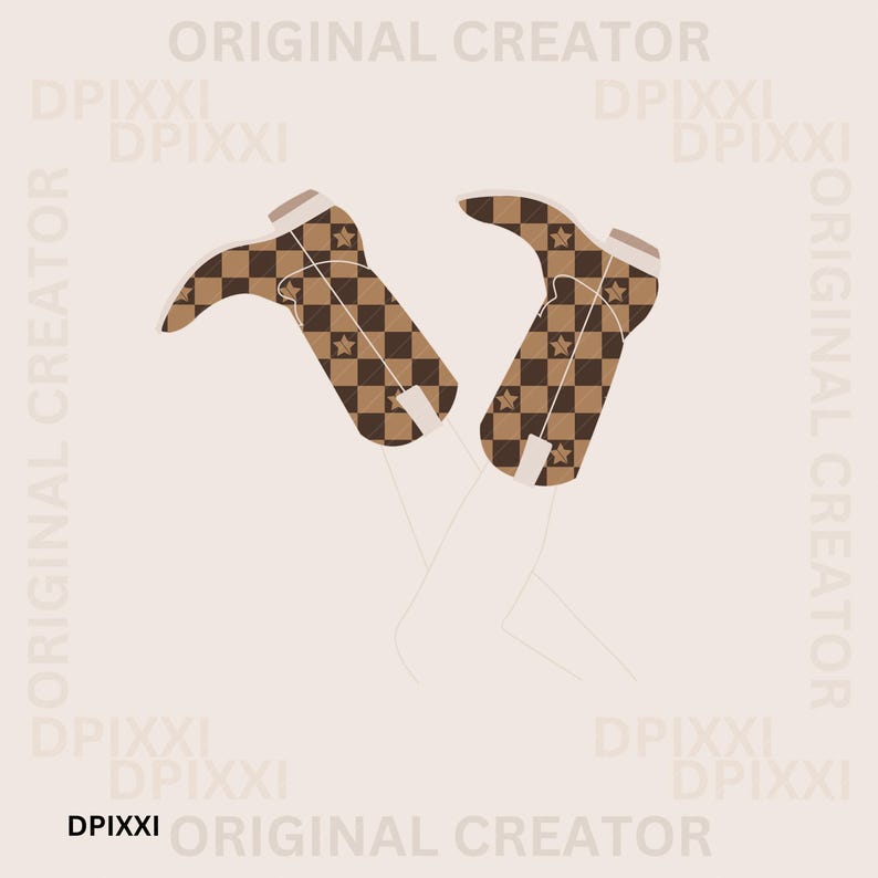 Checker Cowgirl Leg Boot PNG * Clipart Digital Download | Western ...