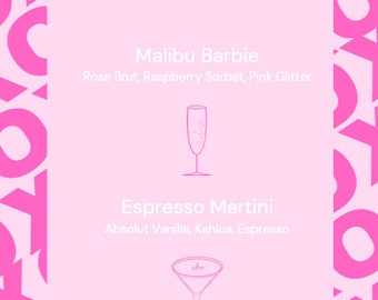 Custom Signature Drink Menu