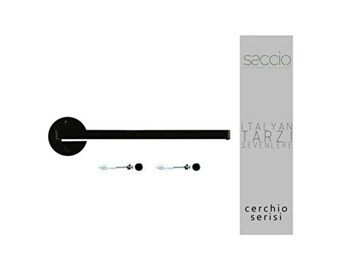 Saccio Cerchio Series Metal Towel Rack - Contemporary Space-Saving Elegance for Your Bathroom | Bathroom Towel Rack | Metal Design Black