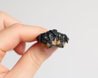 Rottweiler dog polymer clay stud earrings, fimo rottie earrings, Mother’s Day gift, gift for women