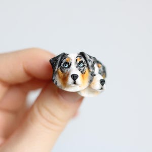 Australian shepherd dog polymer clay stud earrings, fimo aussie dog earrings, Mother’s Day gift, gift for women