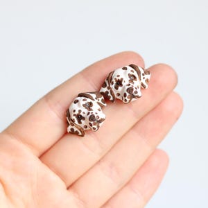 Brown Dalmatian dog polymer clay handmade stud earrings, fimo dog earrings, Mother’s Day gift, gift for women
