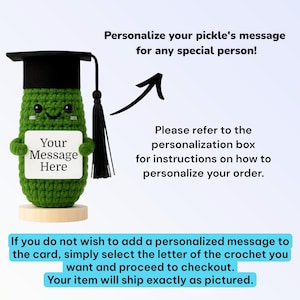 Graduation Gift – Pickle Crochet Plush – Congrats Graduate– Class of 2026 Personalized Pickle