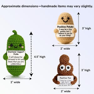 Emotional Support Pickle – Funny Crochet Plush Gift | Amigurumi Encouragement – Thinking of You – Mental Health Support – Bundle & Save image 15