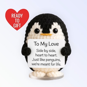 Crochet Penguin Plush – Thinking of You – Anniversary Gift for Him or Her