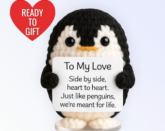 Crochet Penguin Plush – Thinking of You – Anniversary Gift for Him or Her
