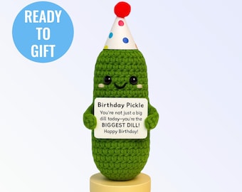 Birthday Pickle Amigurumi – Funny Crochet Gift for Him or Her
